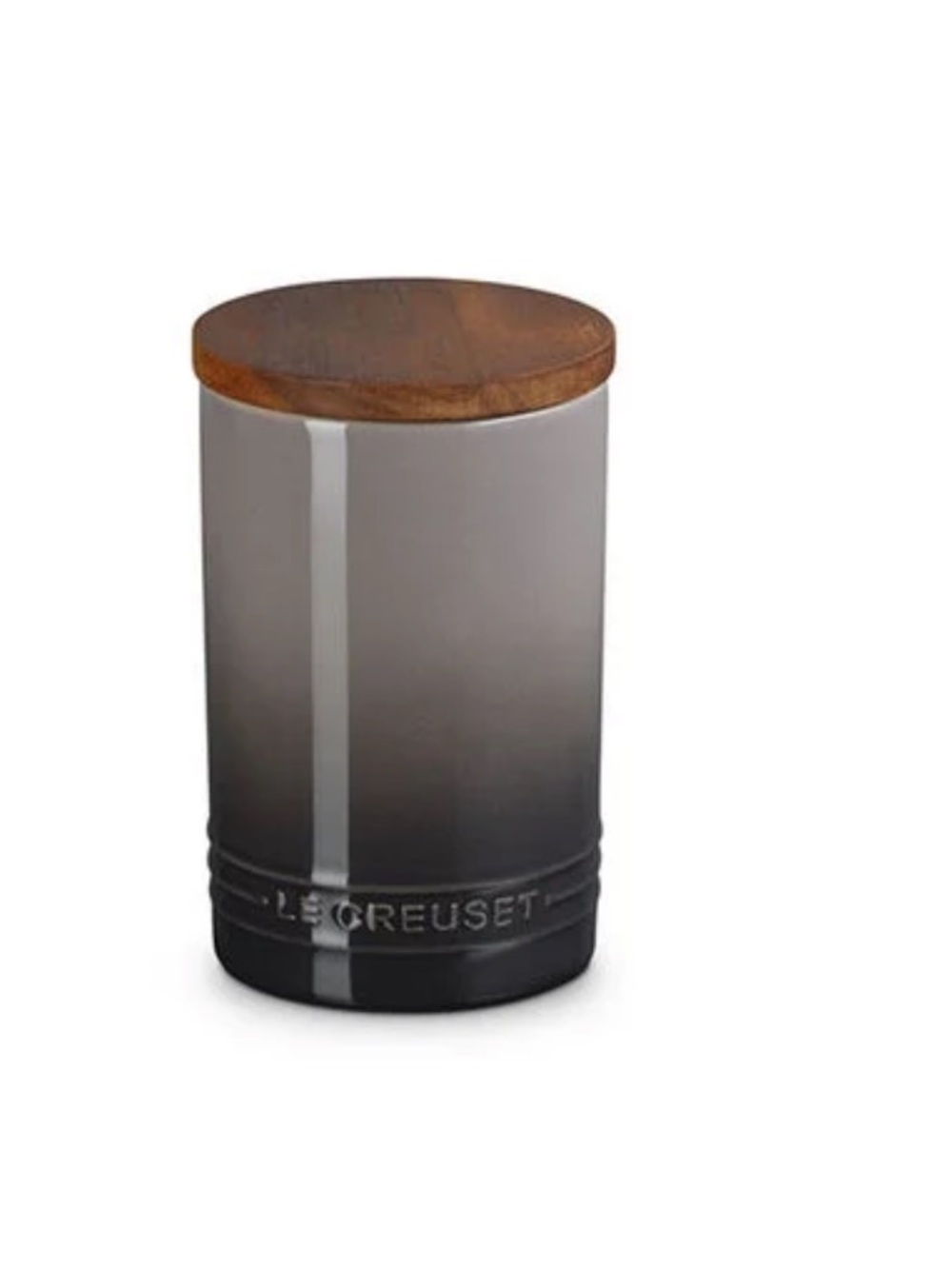 Le Creuset Gray Ceramic
Storage Jar with Wooden Lid
